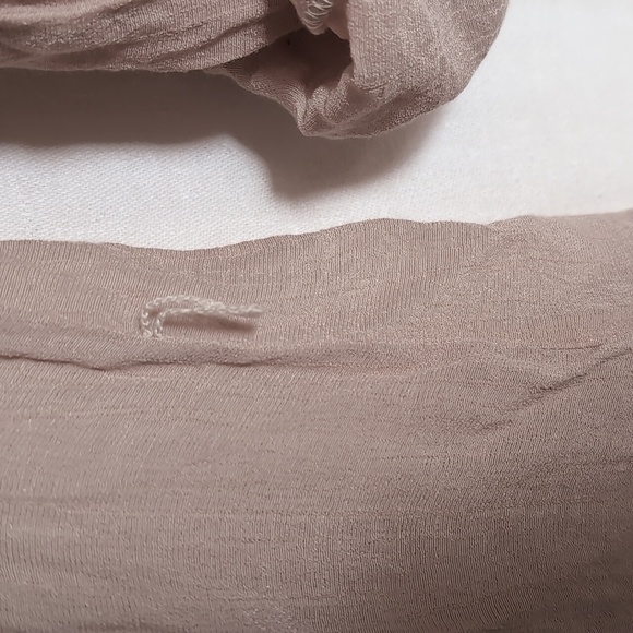 Daytrip Light Tan Crepe Long Sleeve Button Up Lace Chest Size Extra Large - Picture 6 of 7